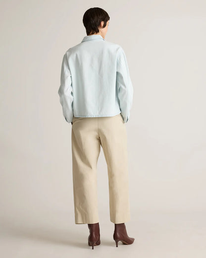 Distressed Denim Popover Shirt - US 0732
