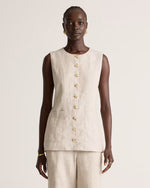 100% European Linen Longline Vest - US 3936