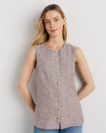 100% European Linen Longline Vest - US 6190