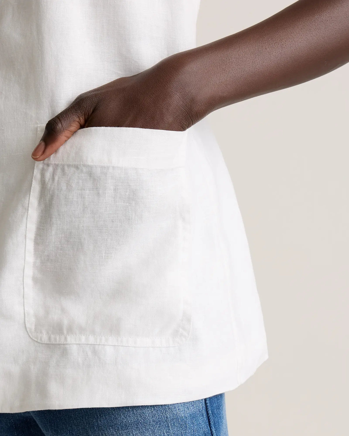 100% European Linen Longline Vest - US 1417