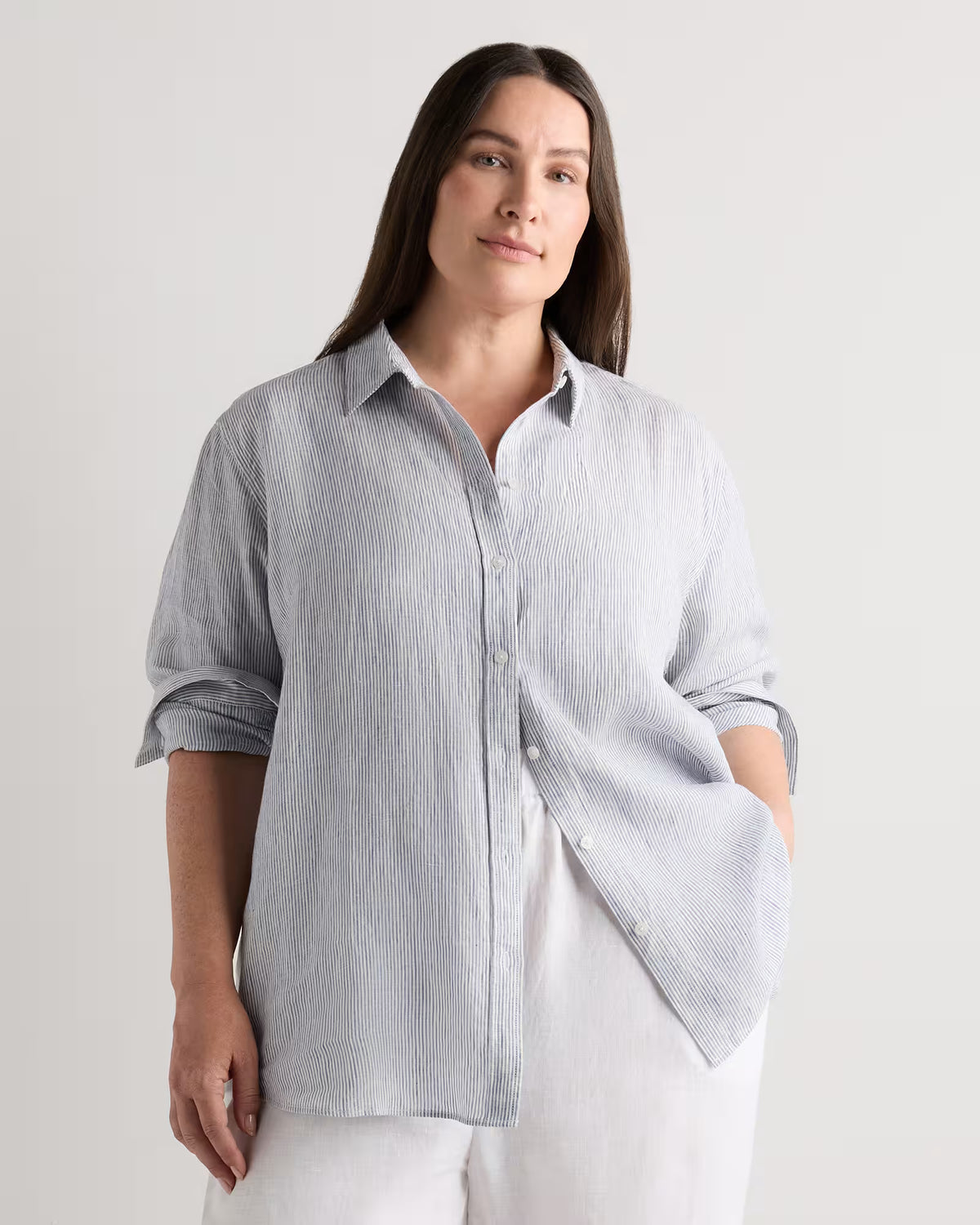 100% European Linen Long Sleeve Shirt - US 7006