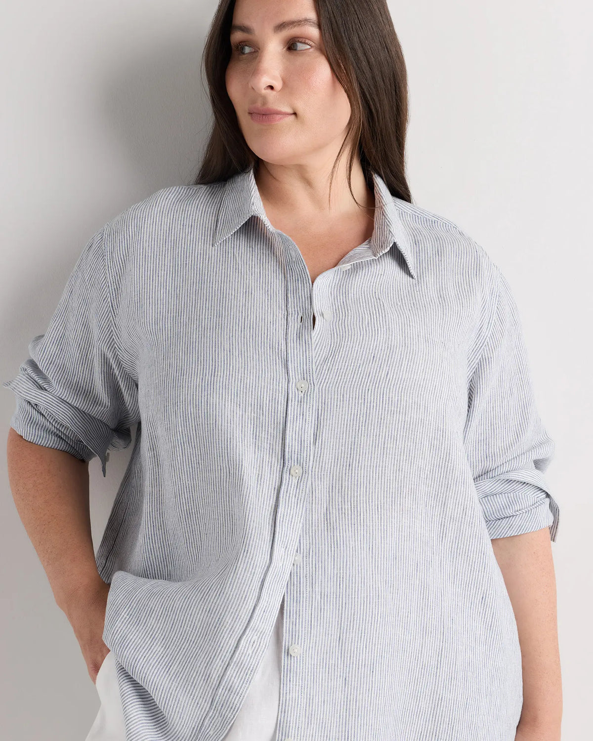 100% European Linen Long Sleeve Shirt - US 7006