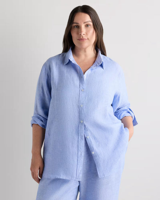 100% European Linen Long Sleeve Shirt - US 4208