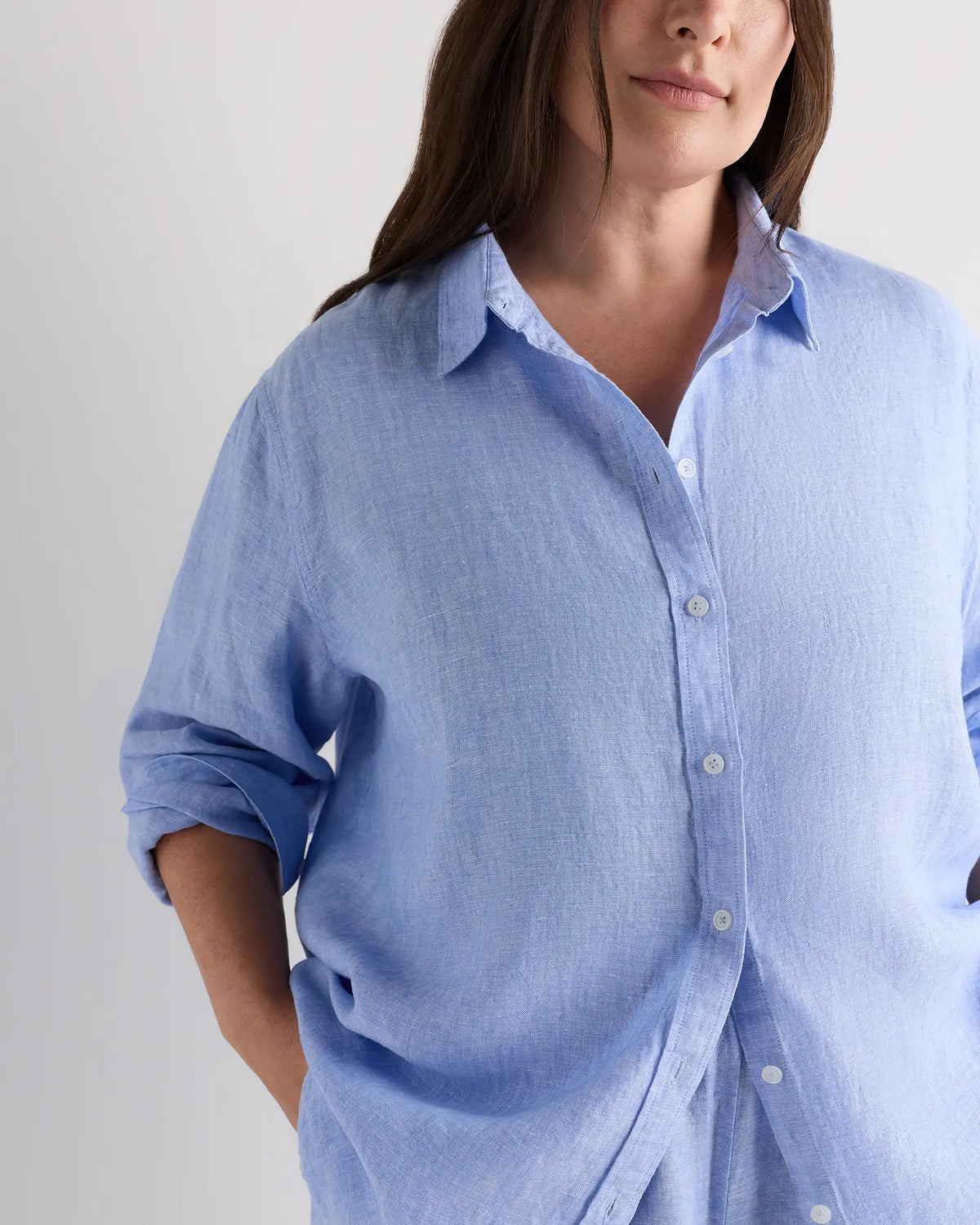 100% European Linen Long Sleeve Shirt - US 4208