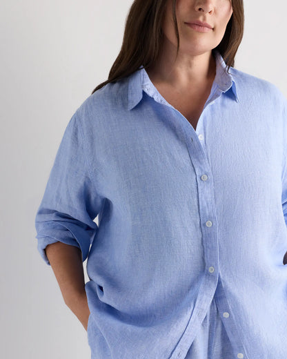 100% European Linen Long Sleeve Shirt - US 4208