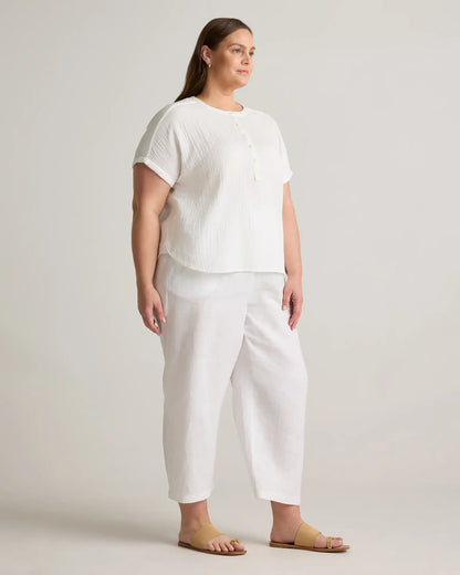 100% Organic Cotton Gauze Roll Sleeve Shirt - US 2339