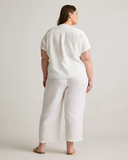 100% Organic Cotton Gauze Roll Sleeve Shirt - US 2339