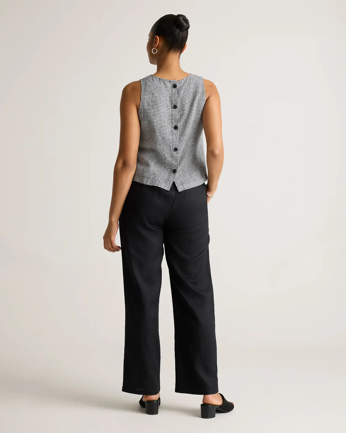 100% European Linen Cropped Tank - US 0348