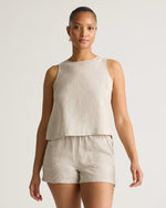 100% European Linen Cropped Tank - US 0407