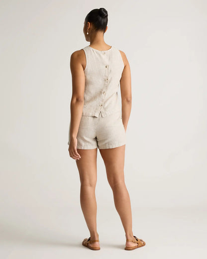 100% European Linen Cropped Tank - US 0407