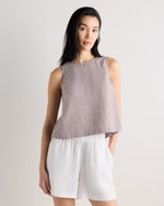100% European Linen Cropped Tank - US 9180