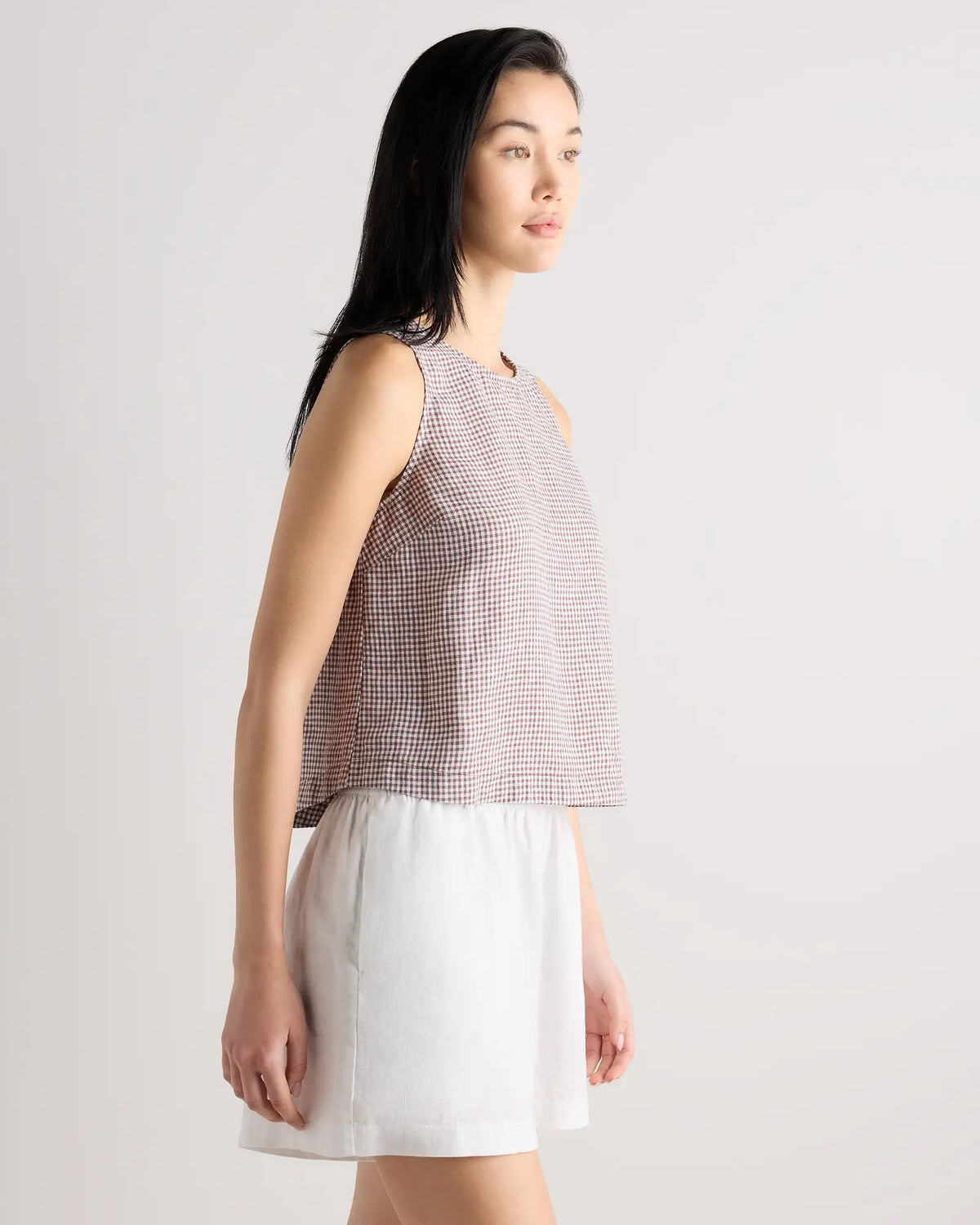 100% European Linen Cropped Tank - US 9180