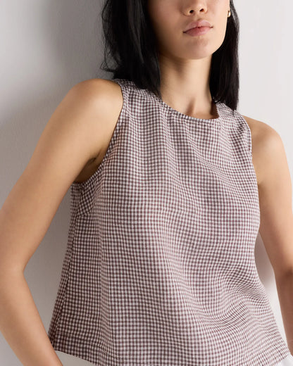 100% European Linen Cropped Tank - US 9180