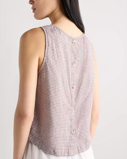 100% European Linen Cropped Tank - US 9180