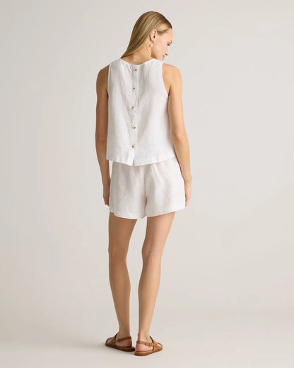 100% European Linen Cropped Tank - US 1226