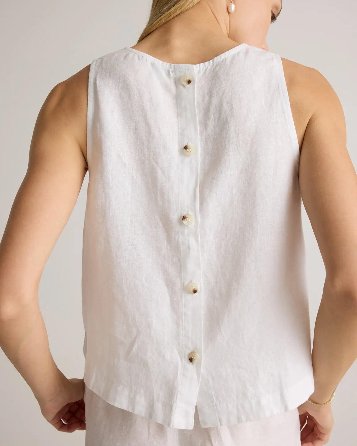 100% European Linen Cropped Tank - US 1226