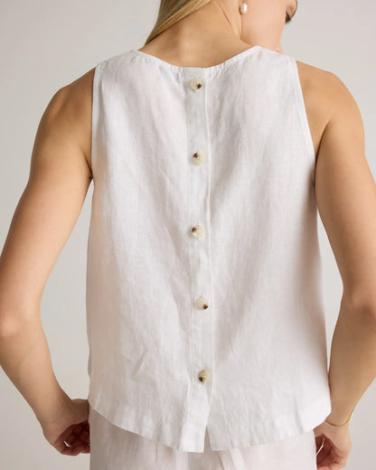 100% European Linen Cropped Tank - US 1226