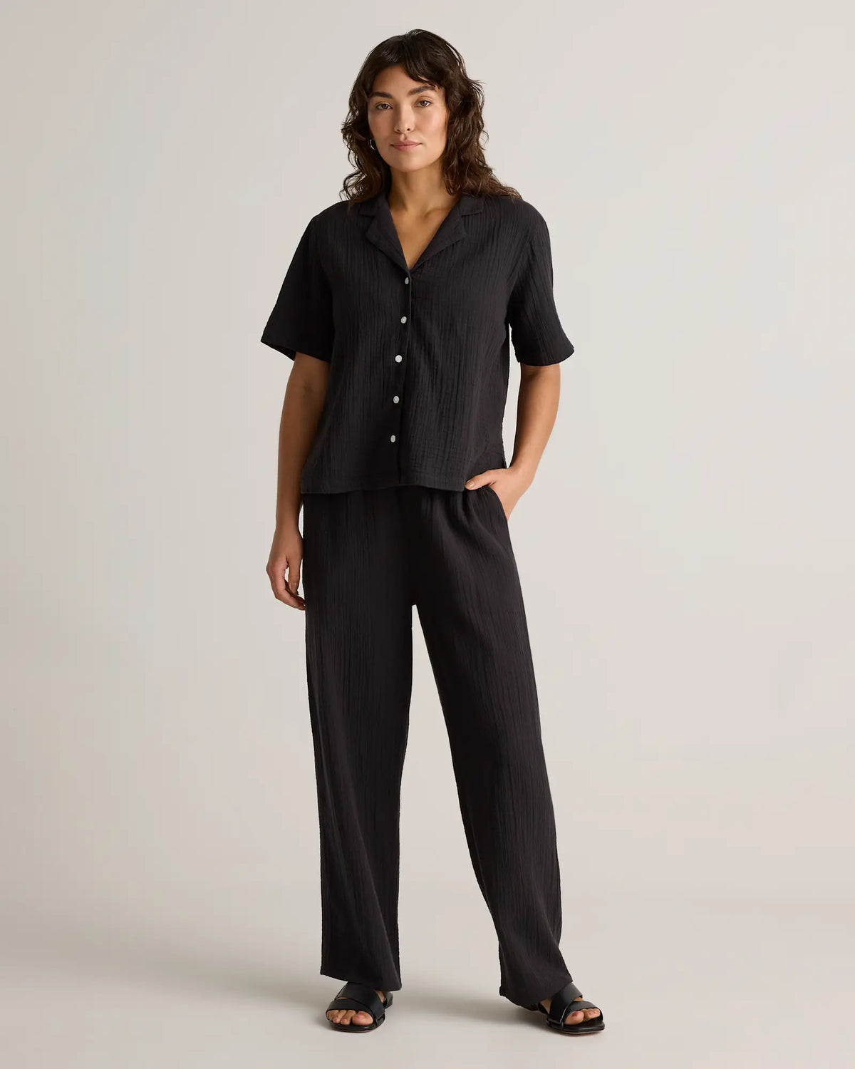 100% Organic Cotton Gauze Short Sleeve Shirt - US 6226