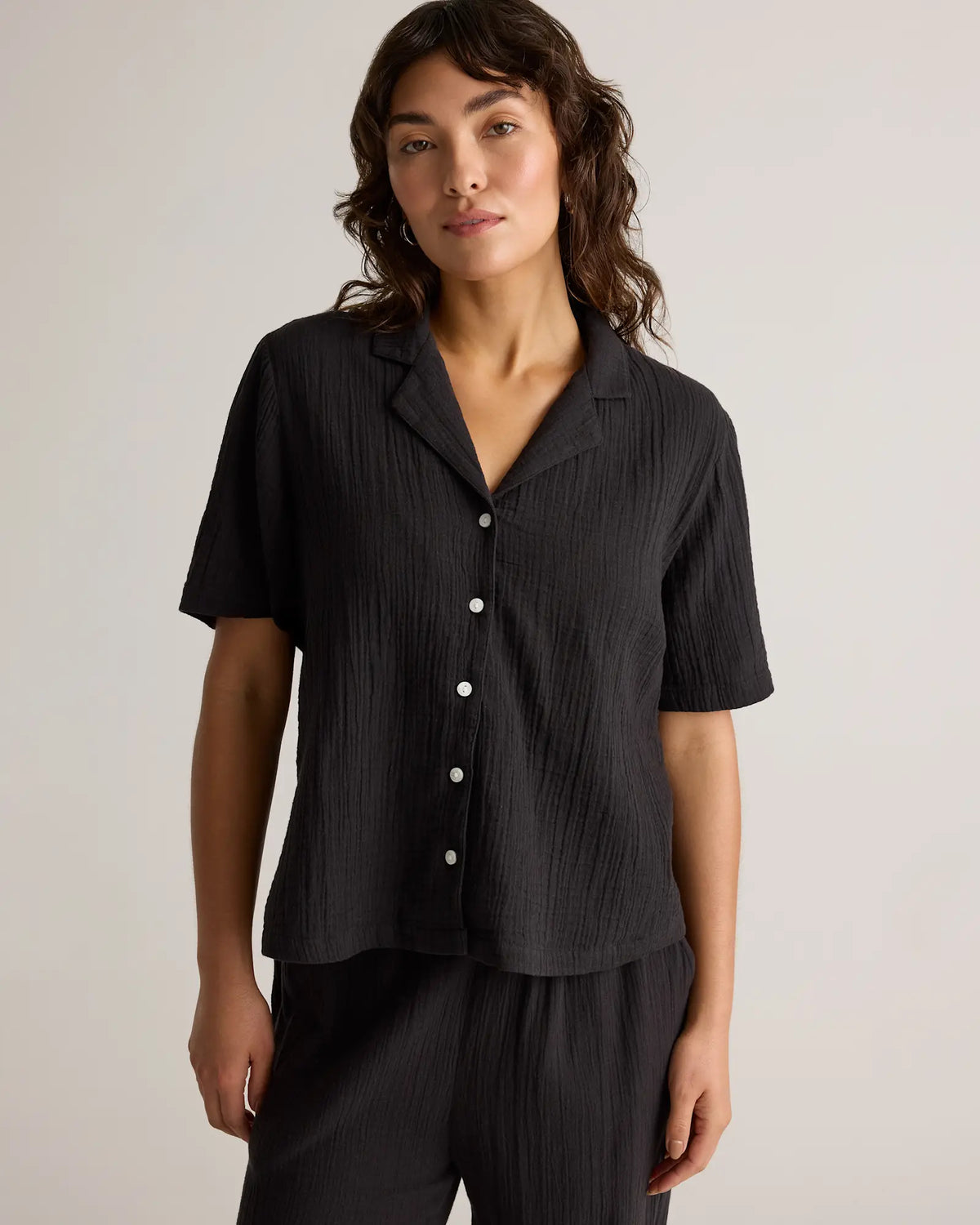100% Organic Cotton Gauze Short Sleeve Shirt - US 6226