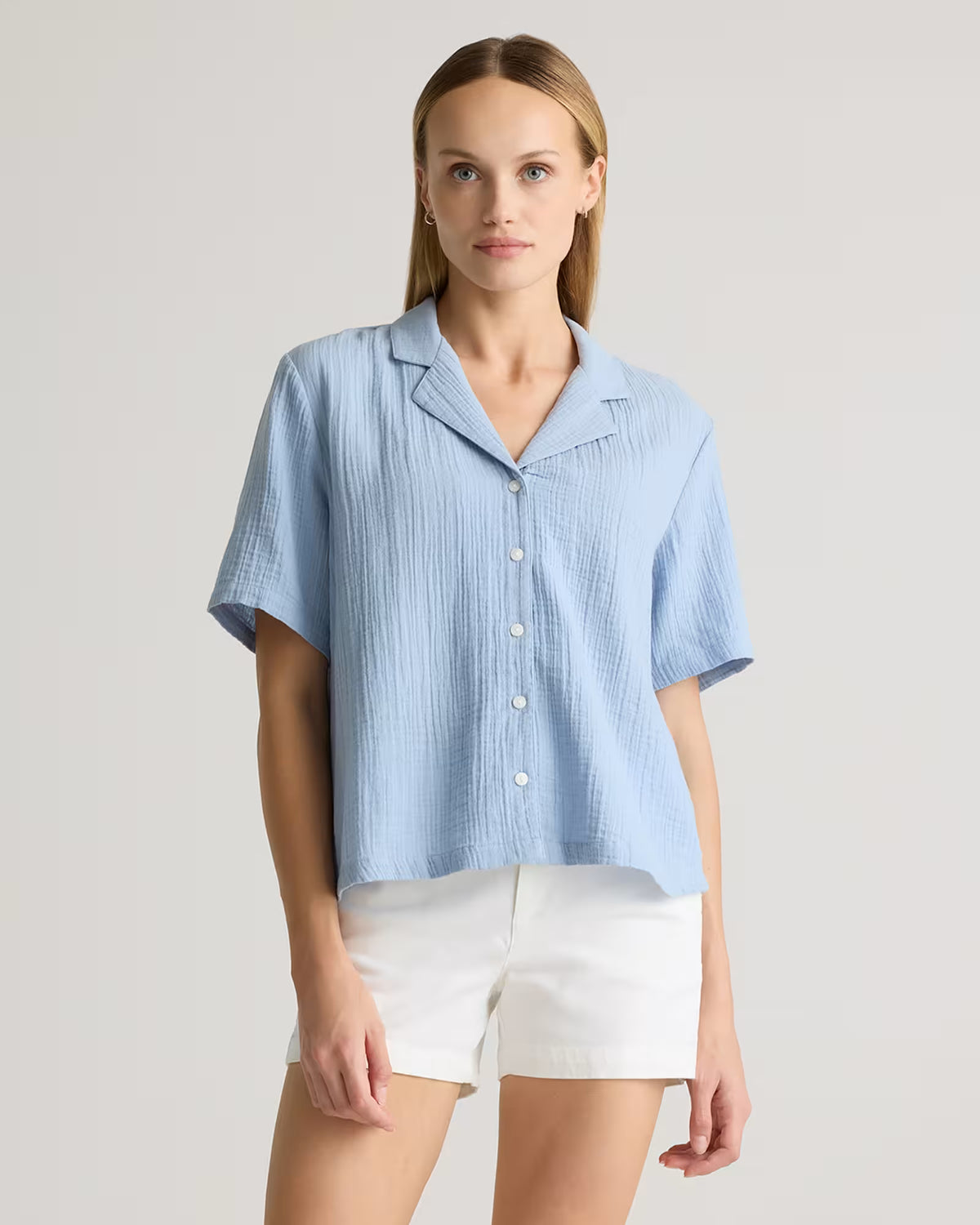 100% Organic Cotton Gauze Short Sleeve Shirt - US 5870