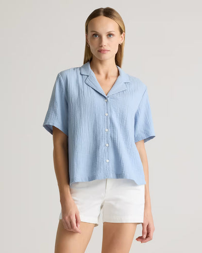 100% Organic Cotton Gauze Short Sleeve Shirt - US 5870