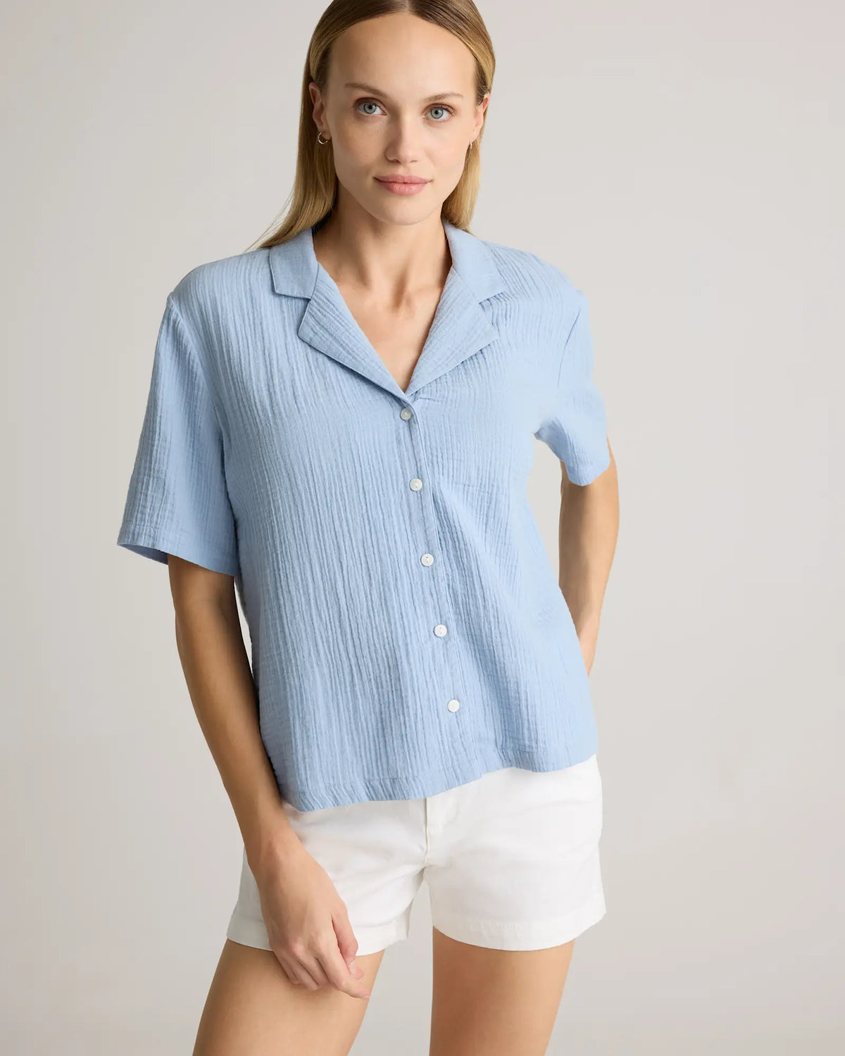 100% Organic Cotton Gauze Short Sleeve Shirt - US 5870