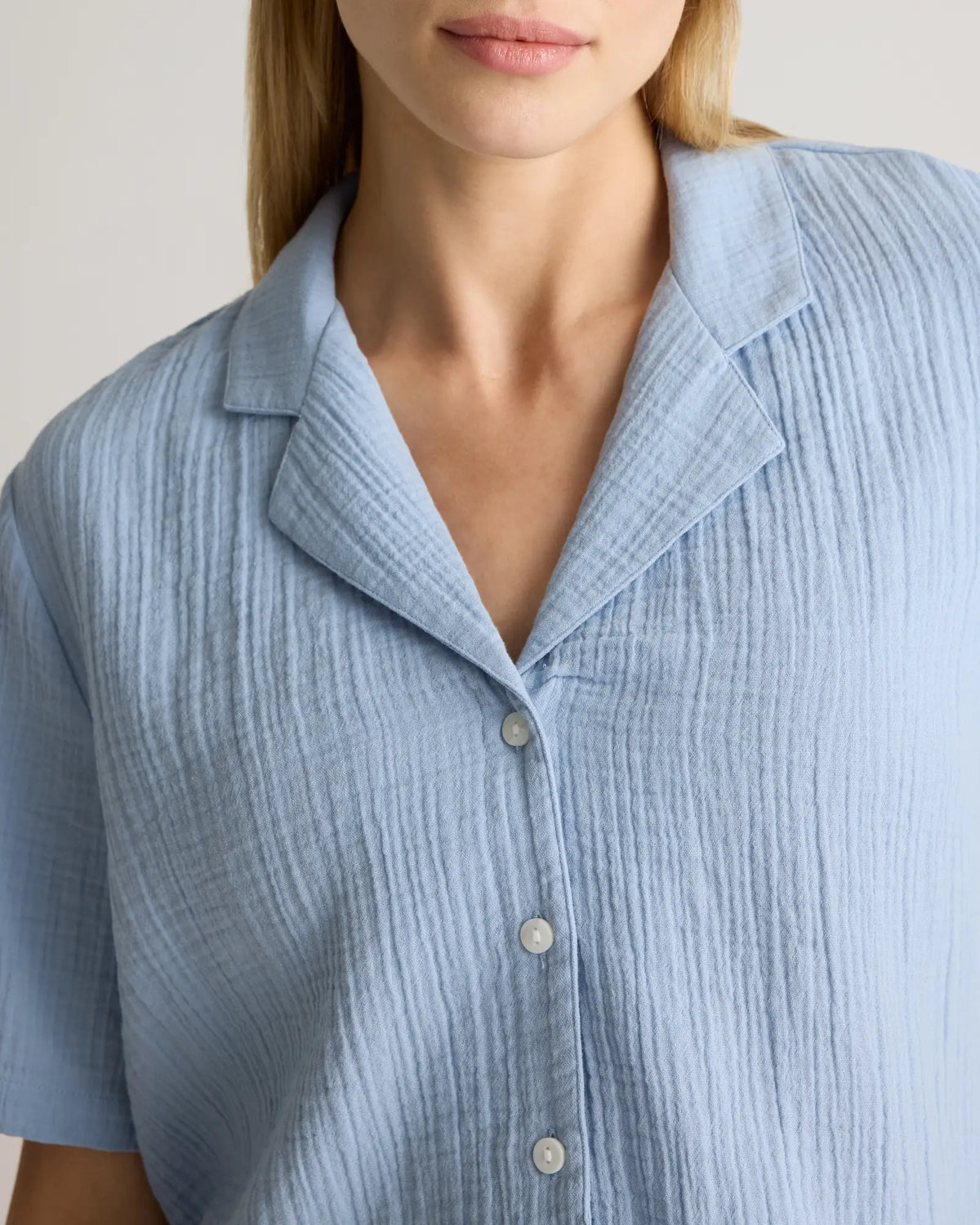 100% Organic Cotton Gauze Short Sleeve Shirt - US 5870