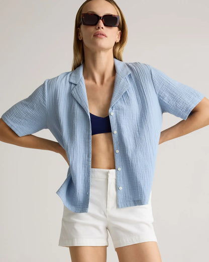 100% Organic Cotton Gauze Short Sleeve Shirt - US 5870