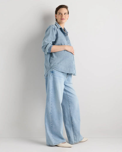 Oversized Denim Maternity Shirt - US 2800
