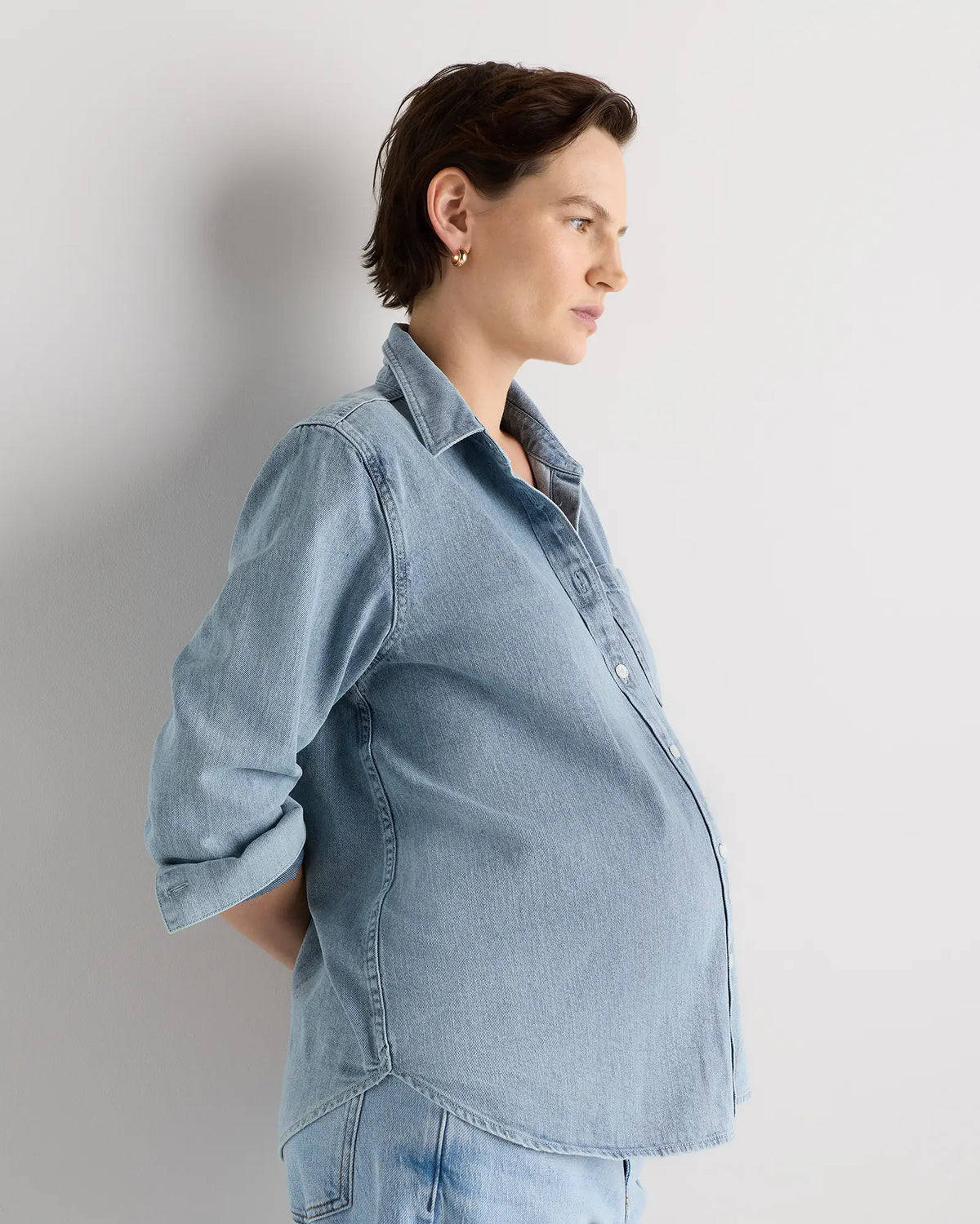 Oversized Denim Maternity Shirt - US 2800