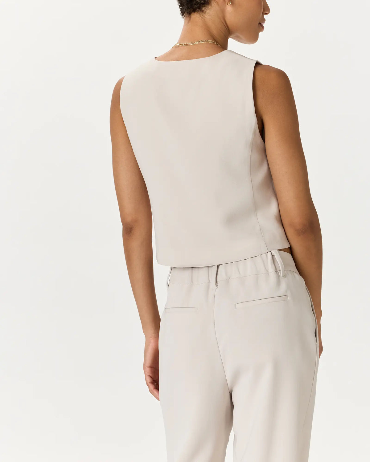 Fluid Crepe Vest - US 9732