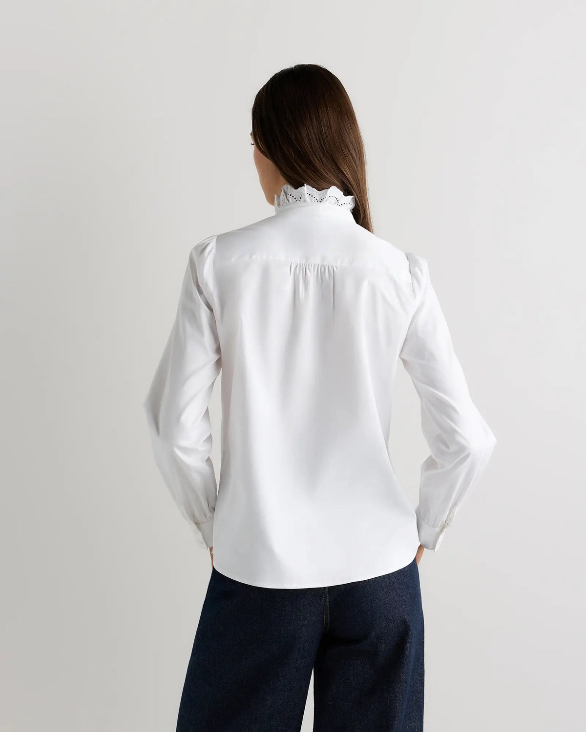 100% Organic Cotton Lace Ruffle Blouse - US 8332