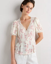 Ivory Rose Pink Petite Floral