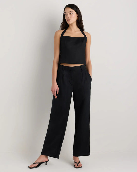 100% European Linen Halter Top - US 0231