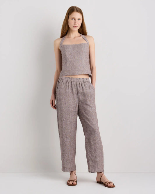 100% European Linen Halter Top - US 9060