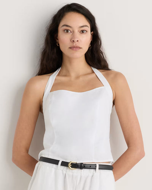 100% European Linen Halter Top - US 5586