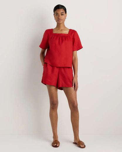 100% European Linen Square Neck Swing Top - US 5974