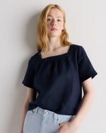 100% European Linen Square Neck Swing Top - US 6361