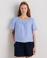 100% European Linen Square Neck Swing Top - US 8679