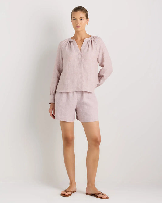 100% European Linen Peasant Top - US 3411
