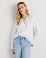 100% European Linen Peasant Top - US 2286