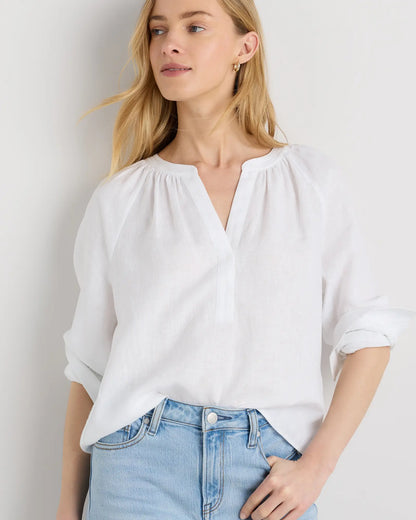 100% European Linen Peasant Top - US 2286