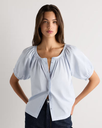 Cotton Viscose Voile Raglan Short Sleeve Blouse - US 9773