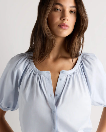 Cotton Viscose Voile Raglan Short Sleeve Blouse - US 9773