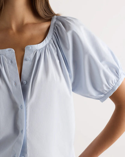 Cotton Viscose Voile Raglan Short Sleeve Blouse - US 9773