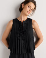 100% European Linen Pleated Tank - US 4745