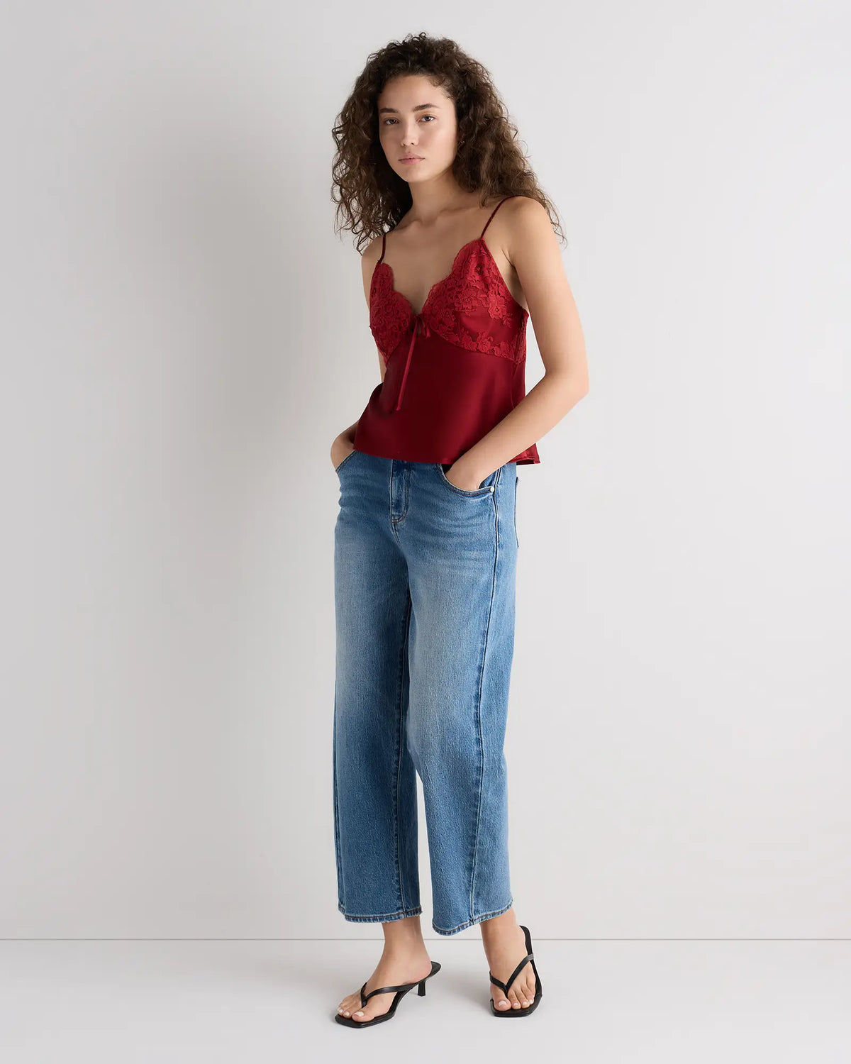 100% Washable Silk Lace Cutout Cami - US 4890
