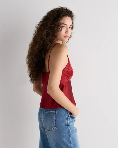 100% Washable Silk Lace Cutout Cami - US 4890