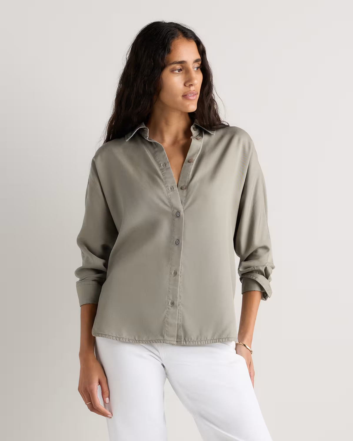 Vintage Wash Tencel Dolman Long Sleeve Shirt - US 8017