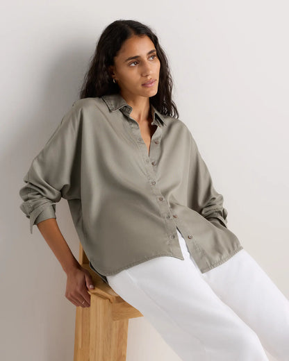 Vintage Wash Tencel Dolman Long Sleeve Shirt - US 8017